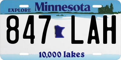 MN license plate 847LAH