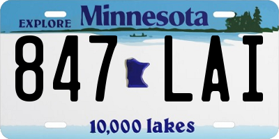 MN license plate 847LAI