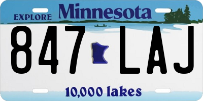 MN license plate 847LAJ