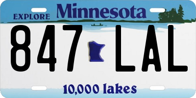 MN license plate 847LAL