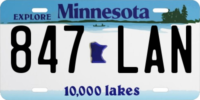 MN license plate 847LAN