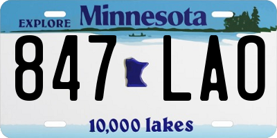 MN license plate 847LAO