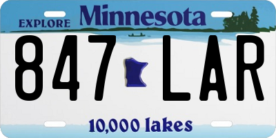 MN license plate 847LAR