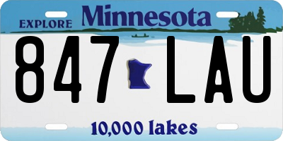 MN license plate 847LAU