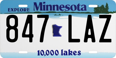 MN license plate 847LAZ