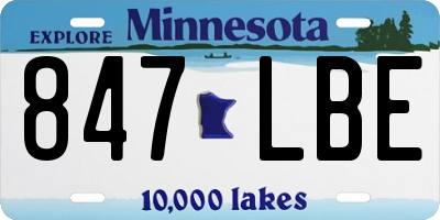 MN license plate 847LBE