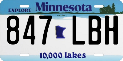 MN license plate 847LBH