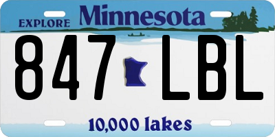 MN license plate 847LBL