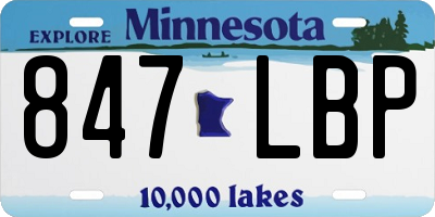 MN license plate 847LBP