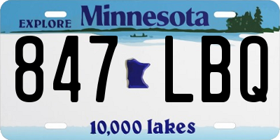 MN license plate 847LBQ