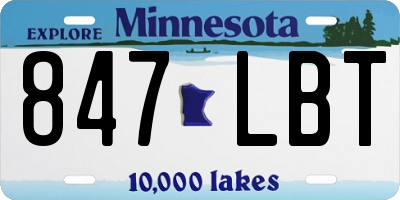 MN license plate 847LBT
