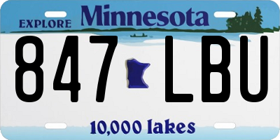 MN license plate 847LBU