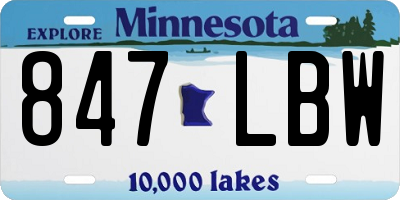 MN license plate 847LBW