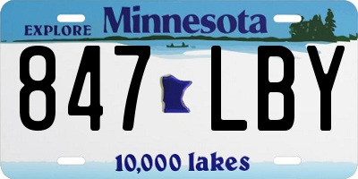 MN license plate 847LBY