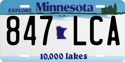 MN license plate 847LCA