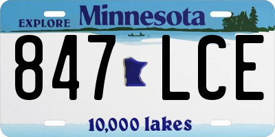 MN license plate 847LCE