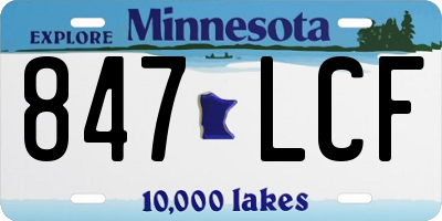 MN license plate 847LCF