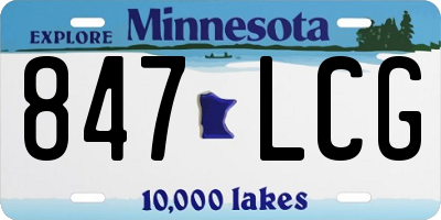 MN license plate 847LCG