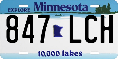 MN license plate 847LCH