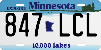 MN license plate 847LCL