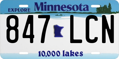 MN license plate 847LCN