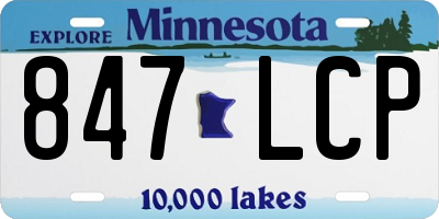 MN license plate 847LCP