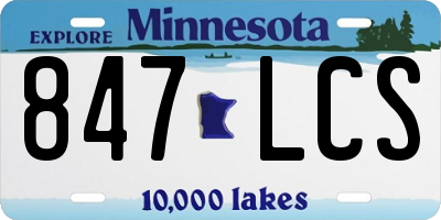 MN license plate 847LCS