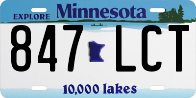 MN license plate 847LCT