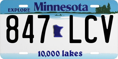 MN license plate 847LCV