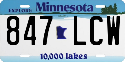 MN license plate 847LCW