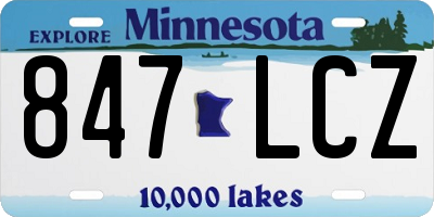 MN license plate 847LCZ