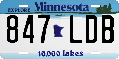 MN license plate 847LDB
