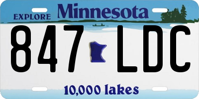 MN license plate 847LDC