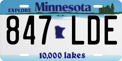 MN license plate 847LDE
