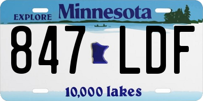 MN license plate 847LDF