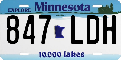 MN license plate 847LDH