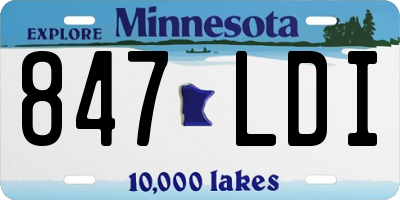 MN license plate 847LDI