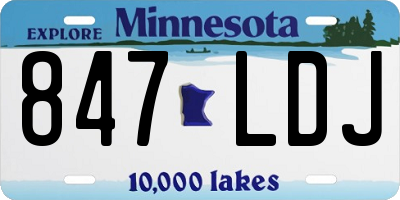 MN license plate 847LDJ