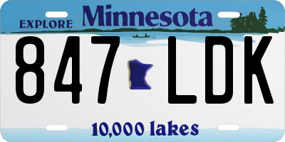 MN license plate 847LDK