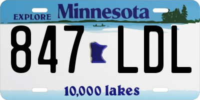 MN license plate 847LDL