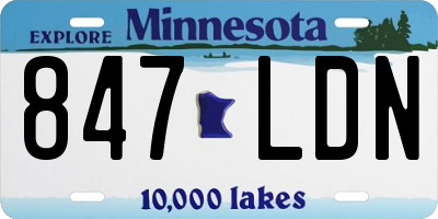 MN license plate 847LDN