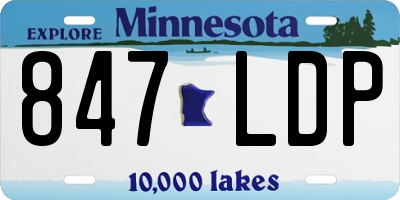 MN license plate 847LDP