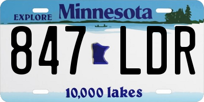 MN license plate 847LDR