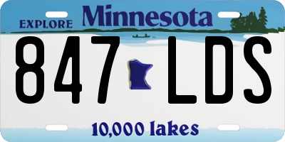 MN license plate 847LDS