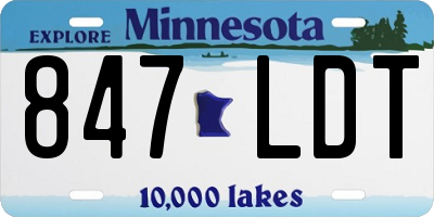 MN license plate 847LDT