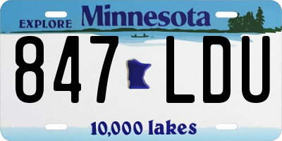 MN license plate 847LDU