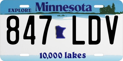 MN license plate 847LDV