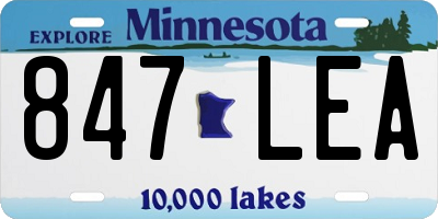 MN license plate 847LEA