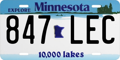 MN license plate 847LEC