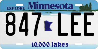 MN license plate 847LEE